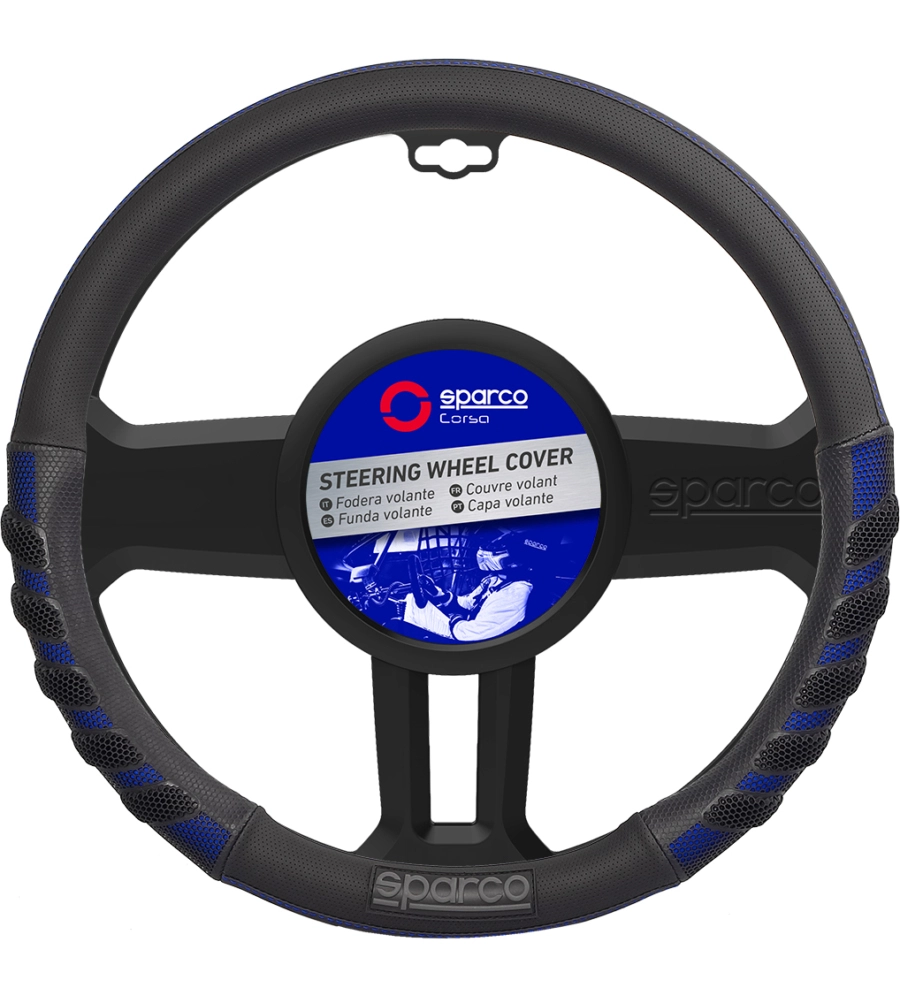 COPRIVOLANTE  AUTO UNIVERSALE SPARCO BLU/NERO ANTI DISSOLVENZA - SPS101